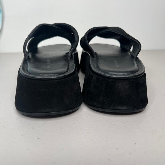 Free People Black Suede Leather Asbury Flatform Slides Size 9 - Picture 7 of 9